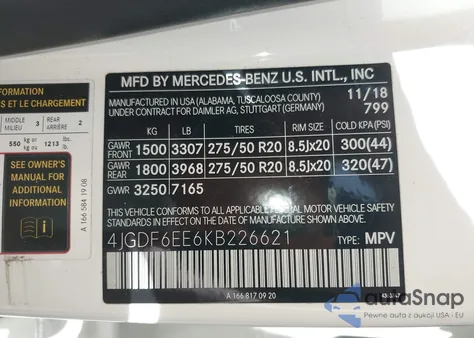 2019 Mercedes-Benz Gls 450 4Matic from USA, damaged, VIN 4JGDF6EE6KB226621